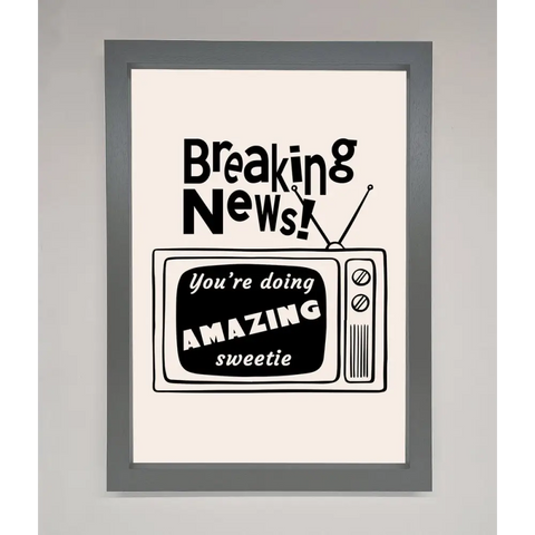 Breaking News Framed Poster - A3 (29.7 x 42 cm) / Dark Grey - Framed Print
