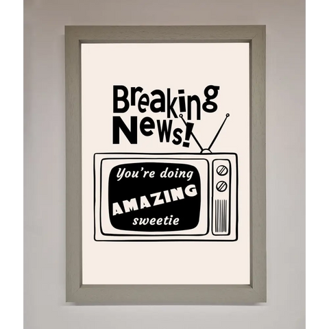 Breaking News Framed Poster - A3 (29.7 x 42 cm) / Grey - Framed Print