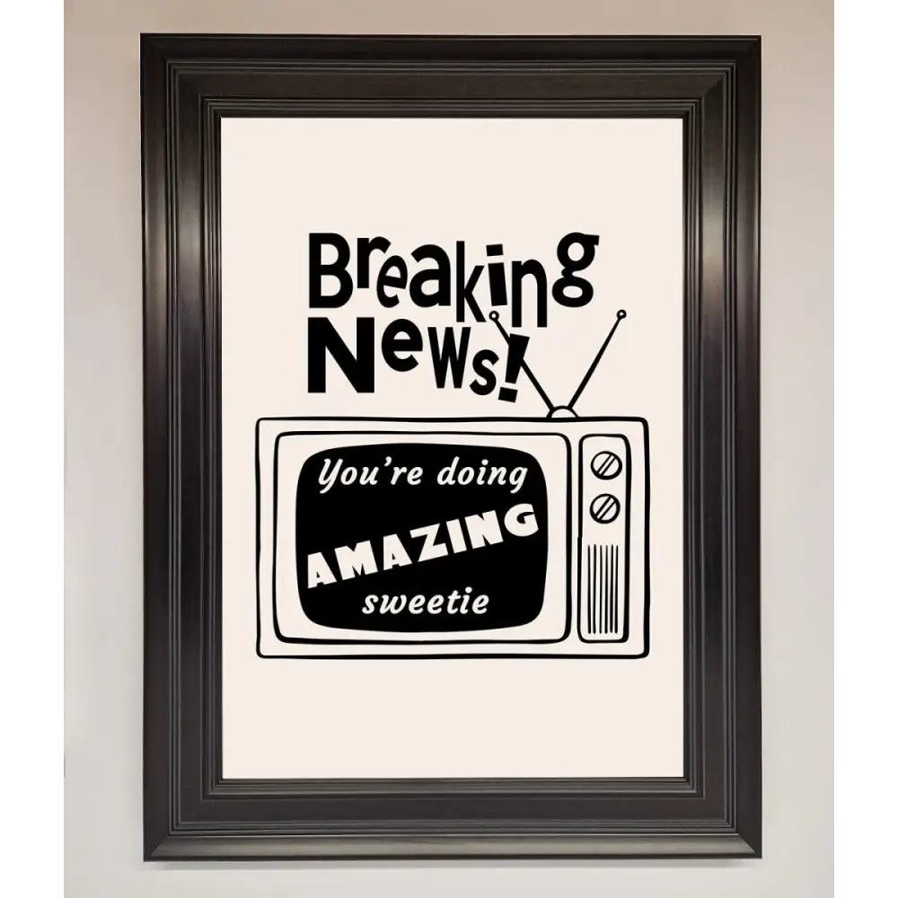 Breaking News Framed Poster - A3 (29.7 x 42 cm) / Matt Black - Framed Print