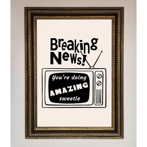 Breaking News Framed Poster - A3 (29.7 x 42 cm) / Ornate Gold Black - Framed Print