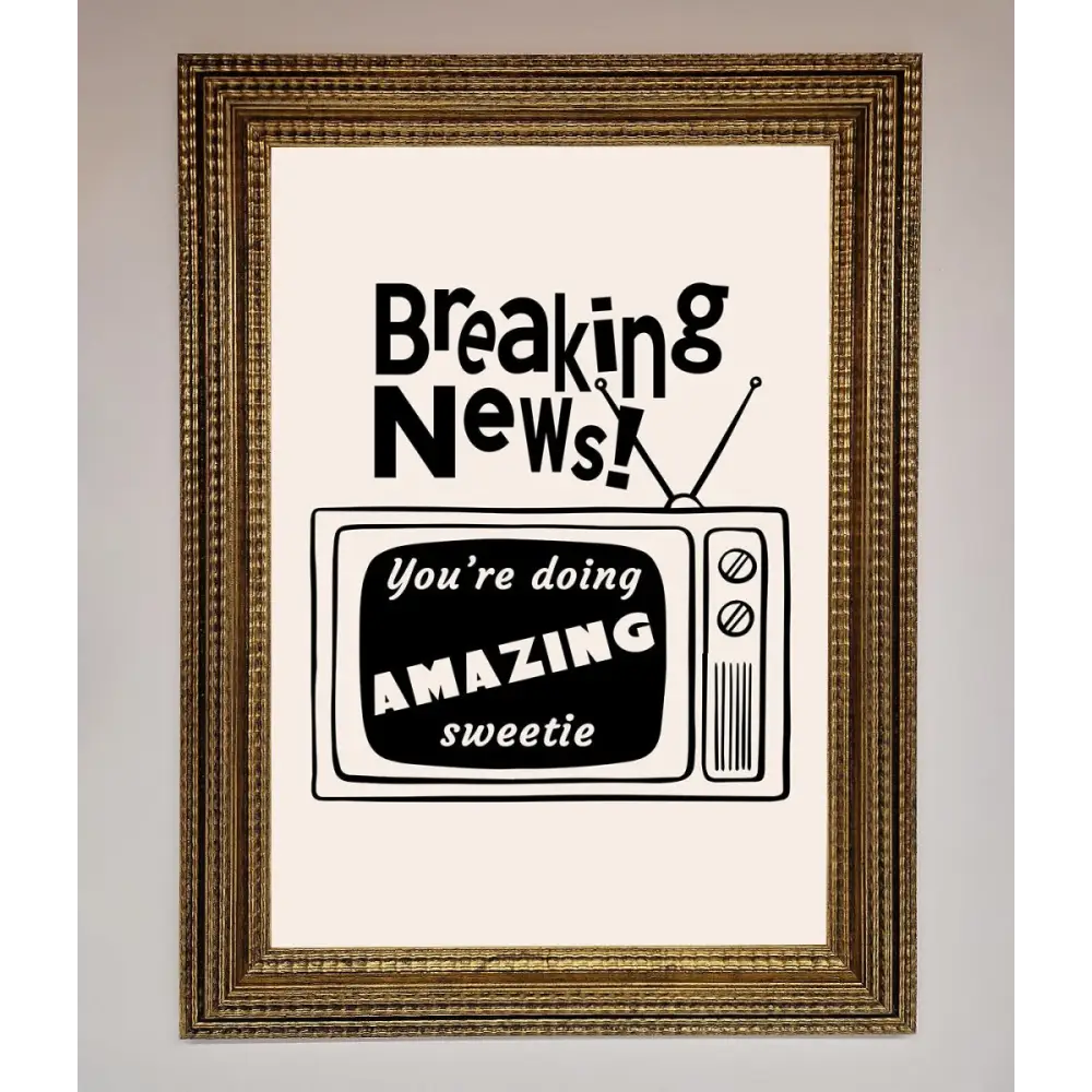 Breaking News Framed Poster - A3 (29.7 x 42 cm) / Ornate Gold - Framed Print