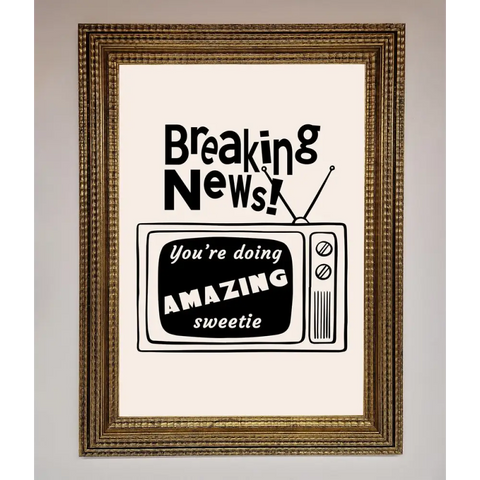 Breaking News Framed Poster - A3 (29.7 x 42 cm) / Ornate Gold - Framed Print