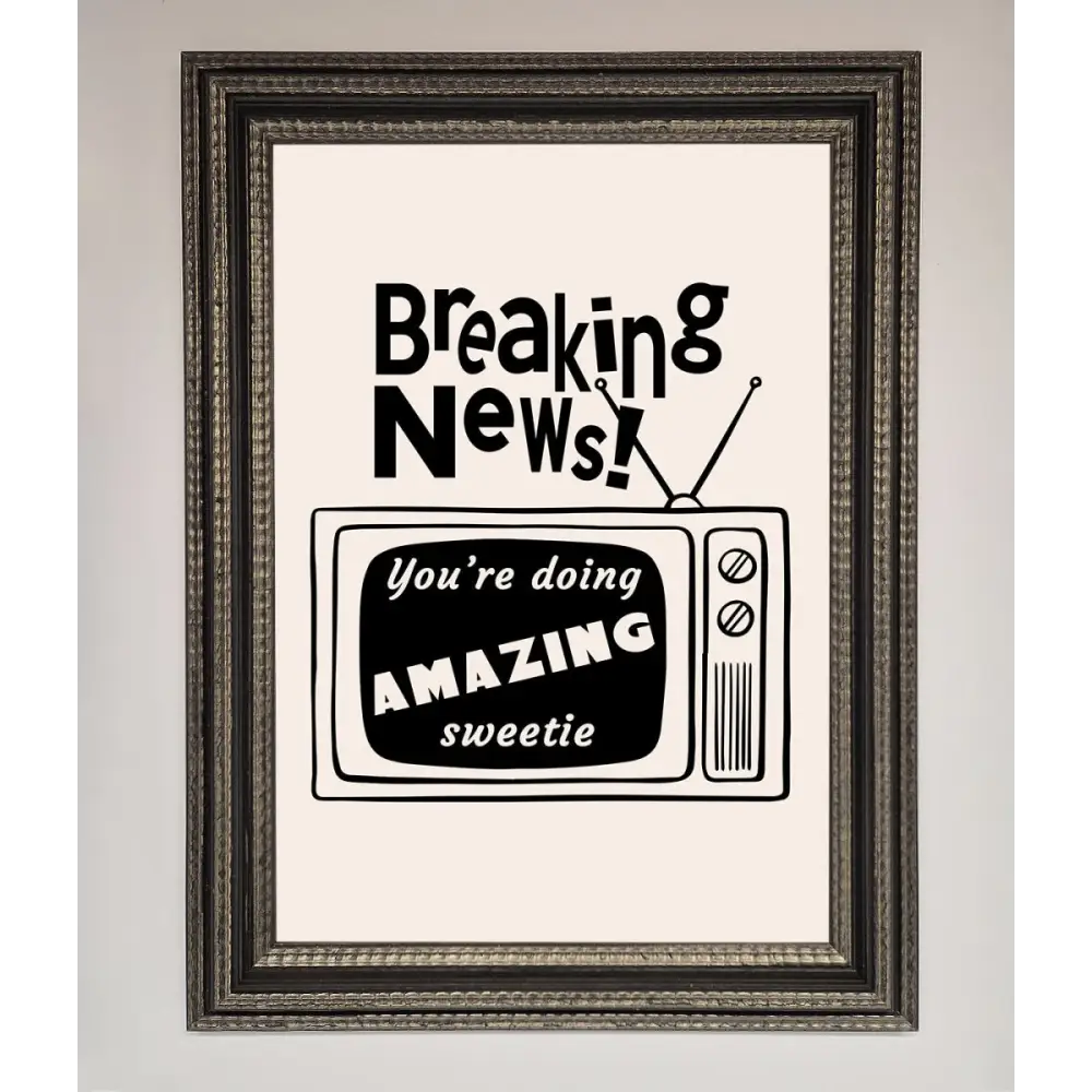 Breaking News Framed Poster - A3 (29.7 x 42 cm) / Ornate Silver Black - Framed Print