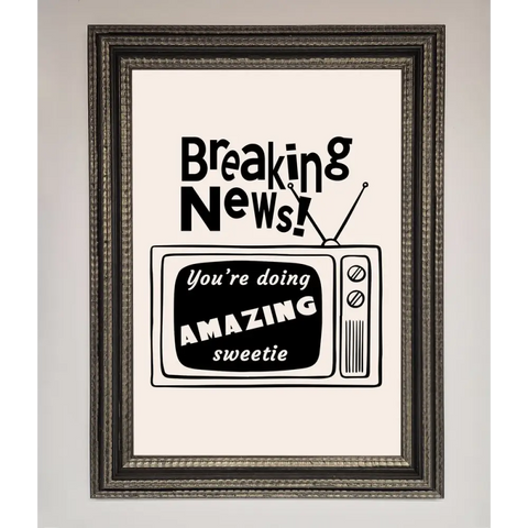 Breaking News Framed Poster - A3 (29.7 x 42 cm) / Ornate Silver Black - Framed Print