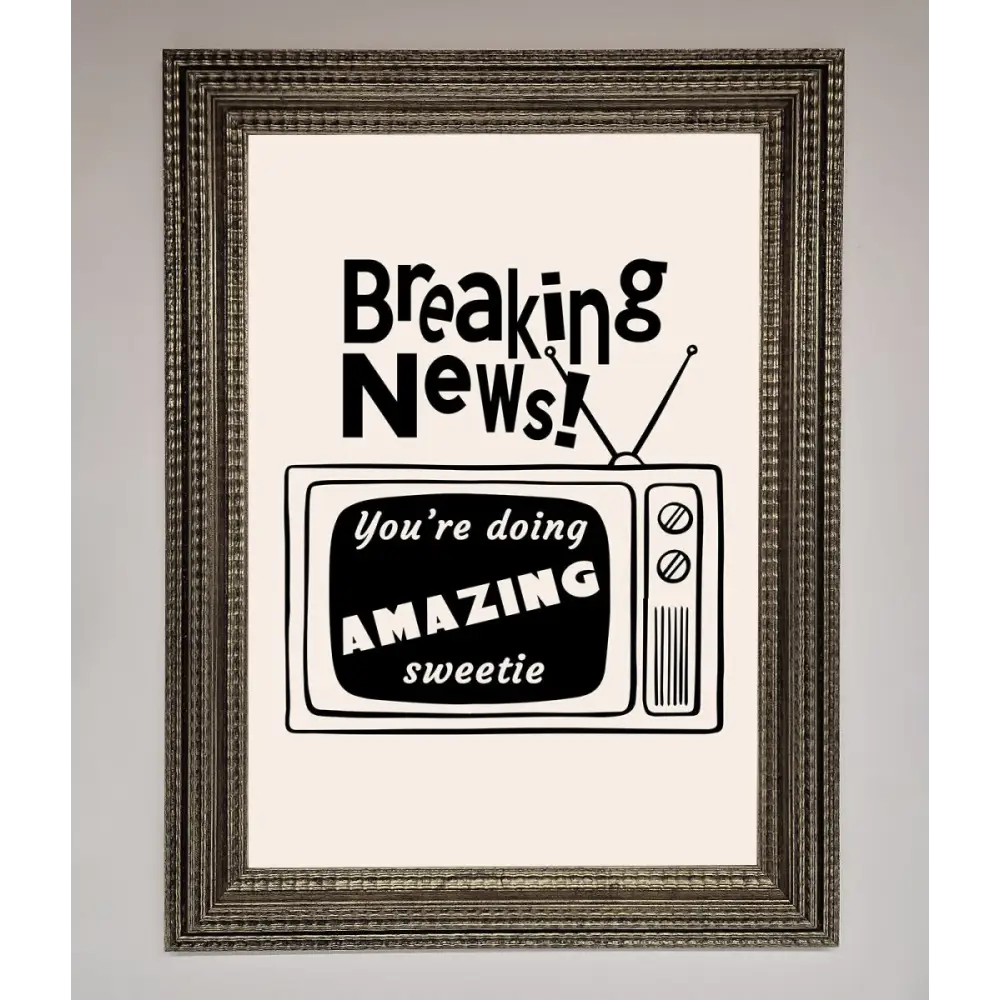 Breaking News Framed Poster - A3 (29.7 x 42 cm) / Ornate Silver - Framed Print