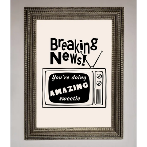 Breaking News Framed Poster - A3 (29.7 x 42 cm) / Ornate Silver - Framed Print