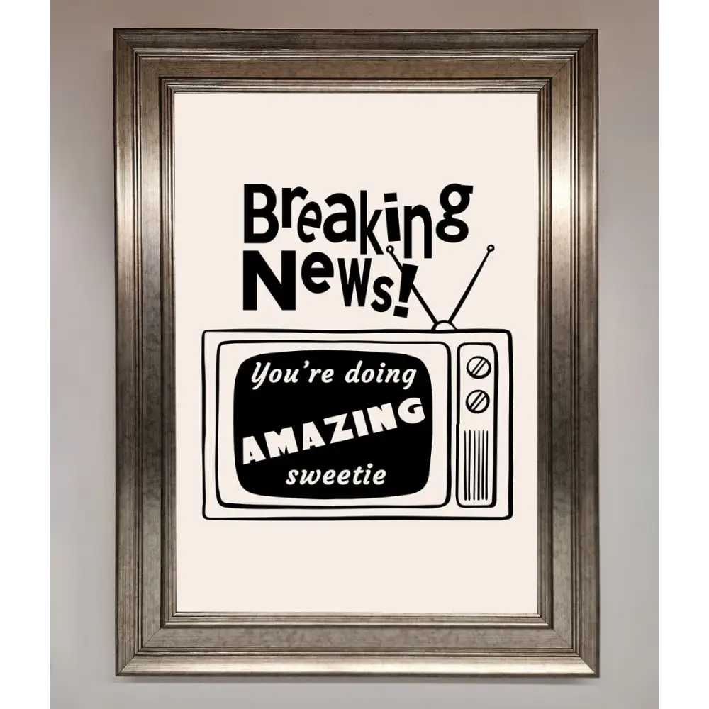 Breaking News Framed Poster - A3 (29.7 x 42 cm) / Silver - Framed Print