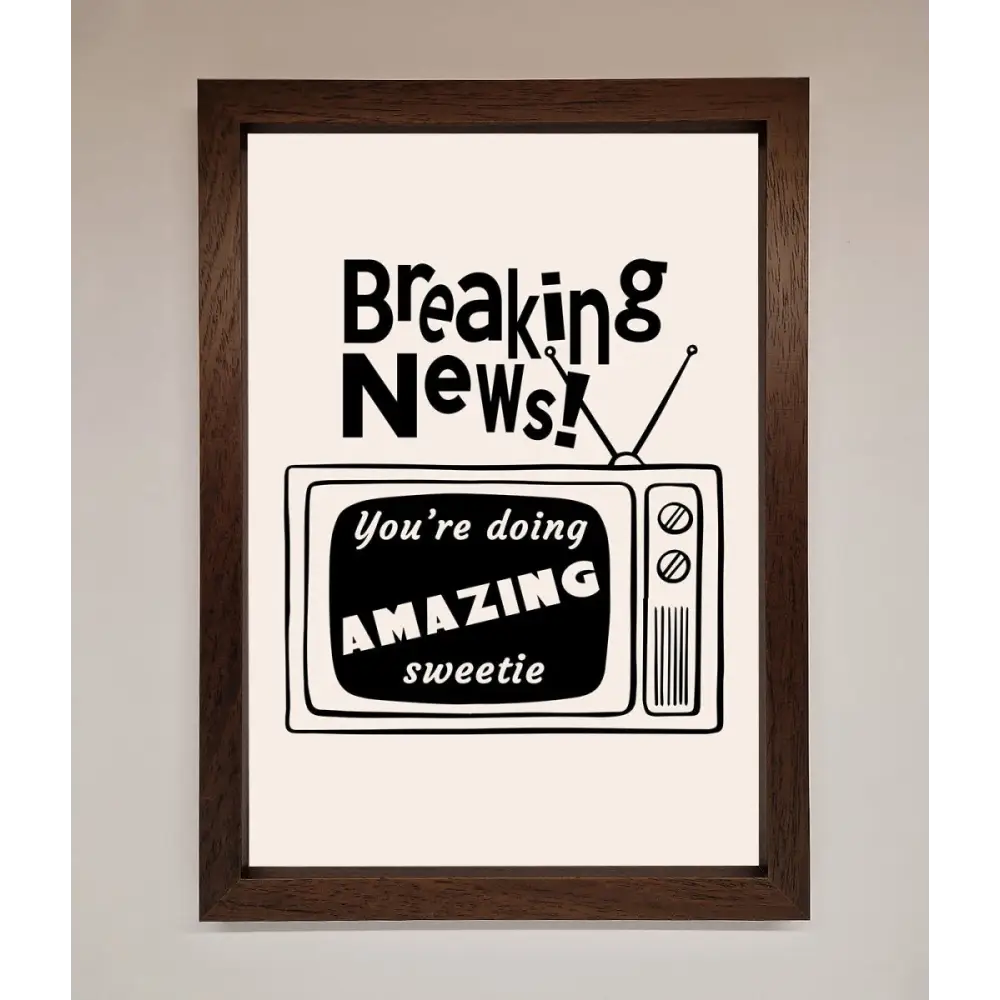 Breaking News Framed Poster - A3 (29.7 x 42 cm) / Walnut - Framed Print