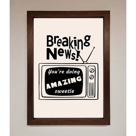 Breaking News Framed Poster - A3 (29.7 x 42 cm) / Walnut - Framed Print