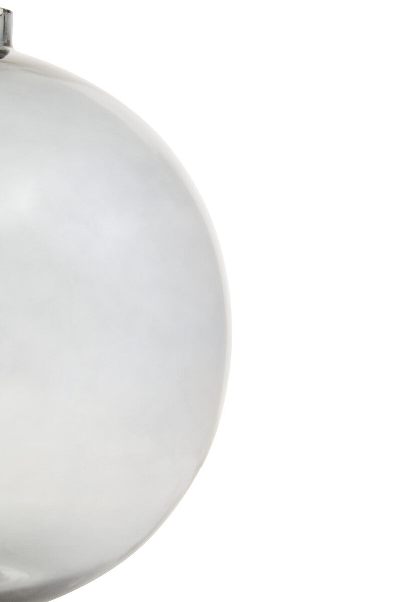 Clear frosted grey glass christmas ornament with metallic silver cap in bree grey glass style vase accessory