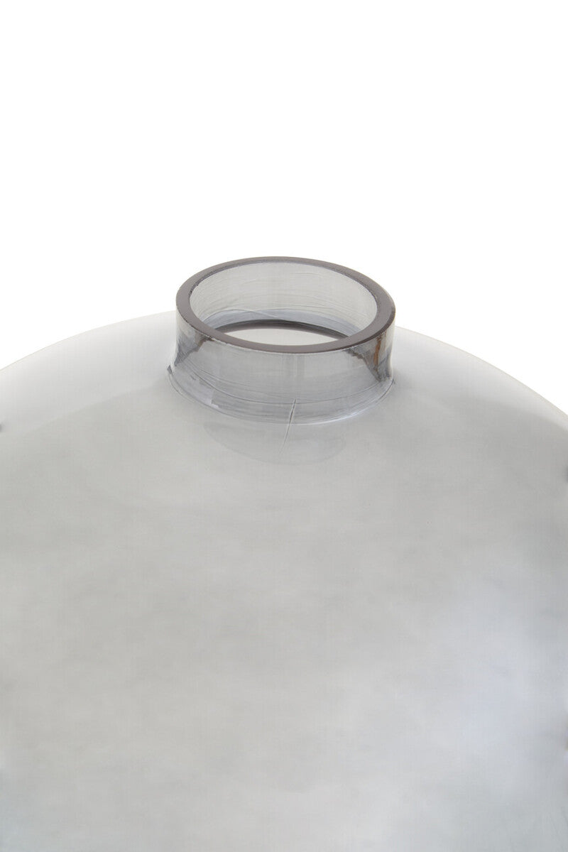 Transparent plastic lid with a circular raised rim for bree grey glass vase made of grey glass