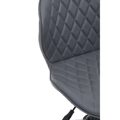 Dark gray quilted leather home office chair with diamond-stitched pattern perfect for a stylish office chair setup