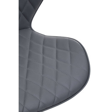 Brent grey and black home office chair with gray quilted faux leather seat and diamond stitching pattern for office use