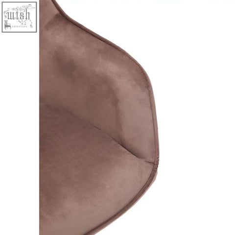 A plush taupe velvet cushion with soft texture and clean edges for the brent pink velvet home office chair