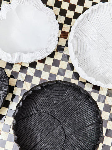 Black and white ceramic textured bowls featuring ribbed surfaces including the broc white textured bowl design
