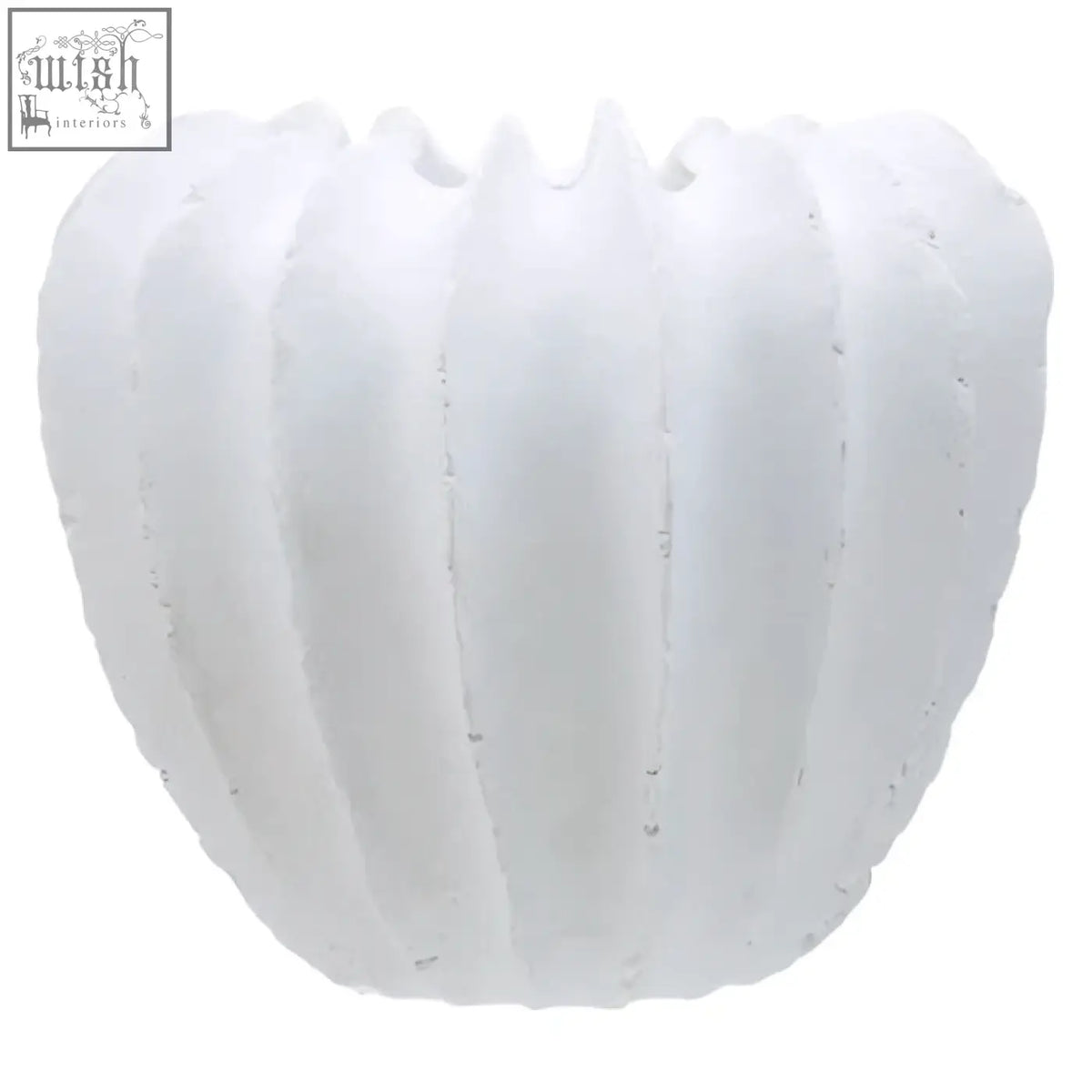White textured vase broc white textured vase made of ribbed ceramic with a smooth glossy finish and subtle texture