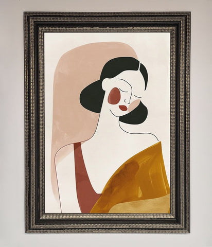 Browns Line Drawing Woman Framed Print