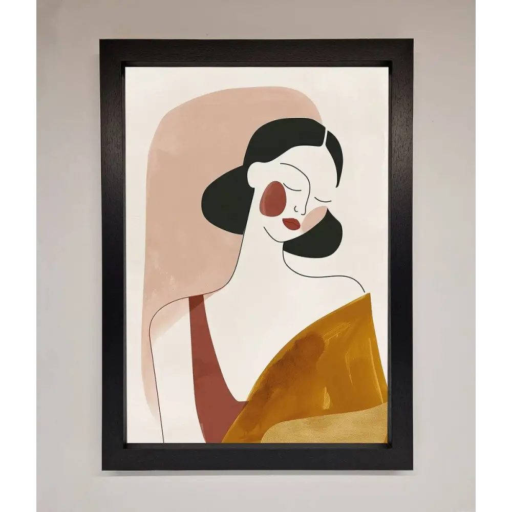 Browns Line Drawing Woman Framed Print - A3 (29.7 x 42 cm) / Black - Framed Print