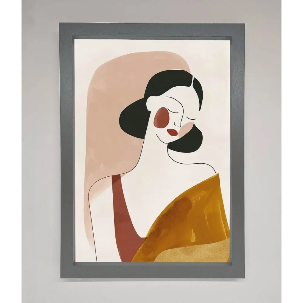 Browns Line Drawing Woman Framed Print - A3 (29.7 x 42 cm) / Dark Grey - Framed Print