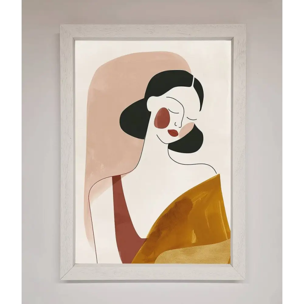 Browns Line Drawing Woman Framed Print - A3 (29.7 x 42 cm) / White - Framed Print