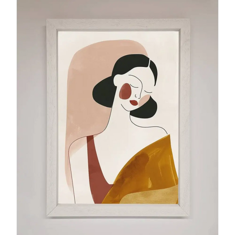 Browns Line Drawing Woman Framed Print - A3 (29.7 x 42 cm) / White - Framed Print