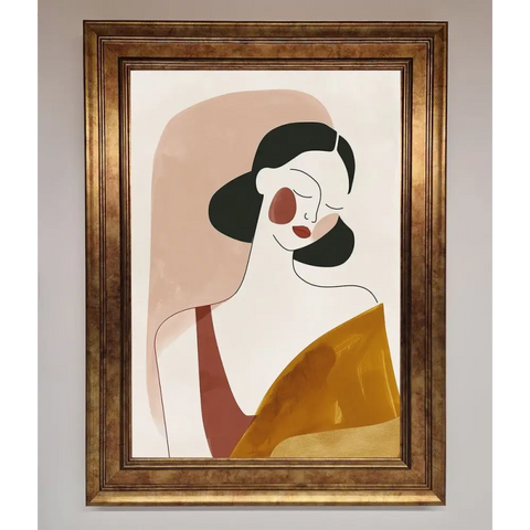 Browns Line Drawing Woman Framed Print - B0 (100 x 141 cm) / Bronze - Framed Print