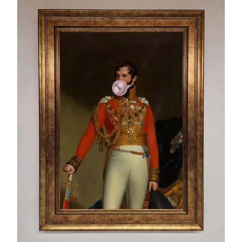 Bubble Gum Admiral Framed Wall Art - A3 (29.7 x 42 cm) / Bronze - Framed Print