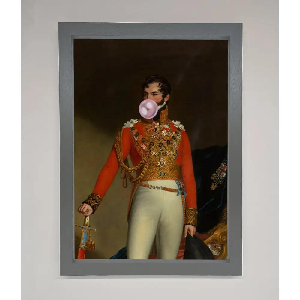 Bubble Gum Admiral Framed Wall Art - A3 (29.7 x 42 cm) / Dark Grey - Framed Print