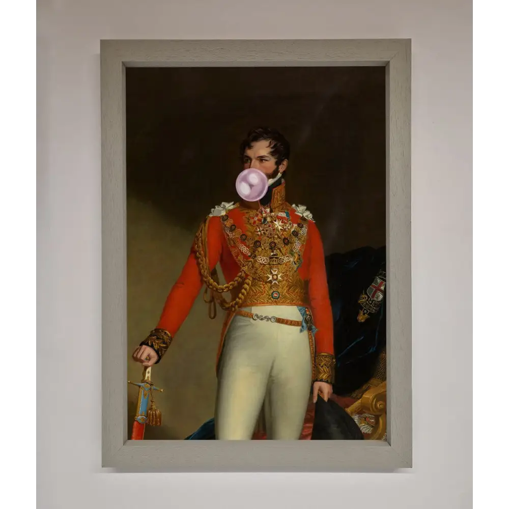 Bubble Gum Admiral Framed Wall Art - A3 (29.7 x 42 cm) / Grey - Framed Print