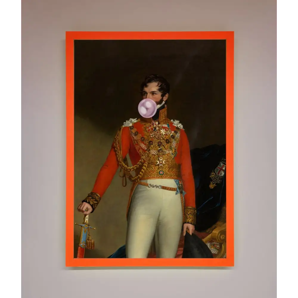 Bubble Gum Admiral Framed Wall Art - A3 (29.7 x 42 cm) / Neon Orange - Framed Print