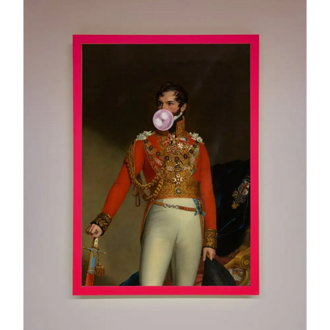 Bubble Gum Admiral Framed Wall Art - A3 (29.7 x 42 cm) / Neon Pink - Framed Print