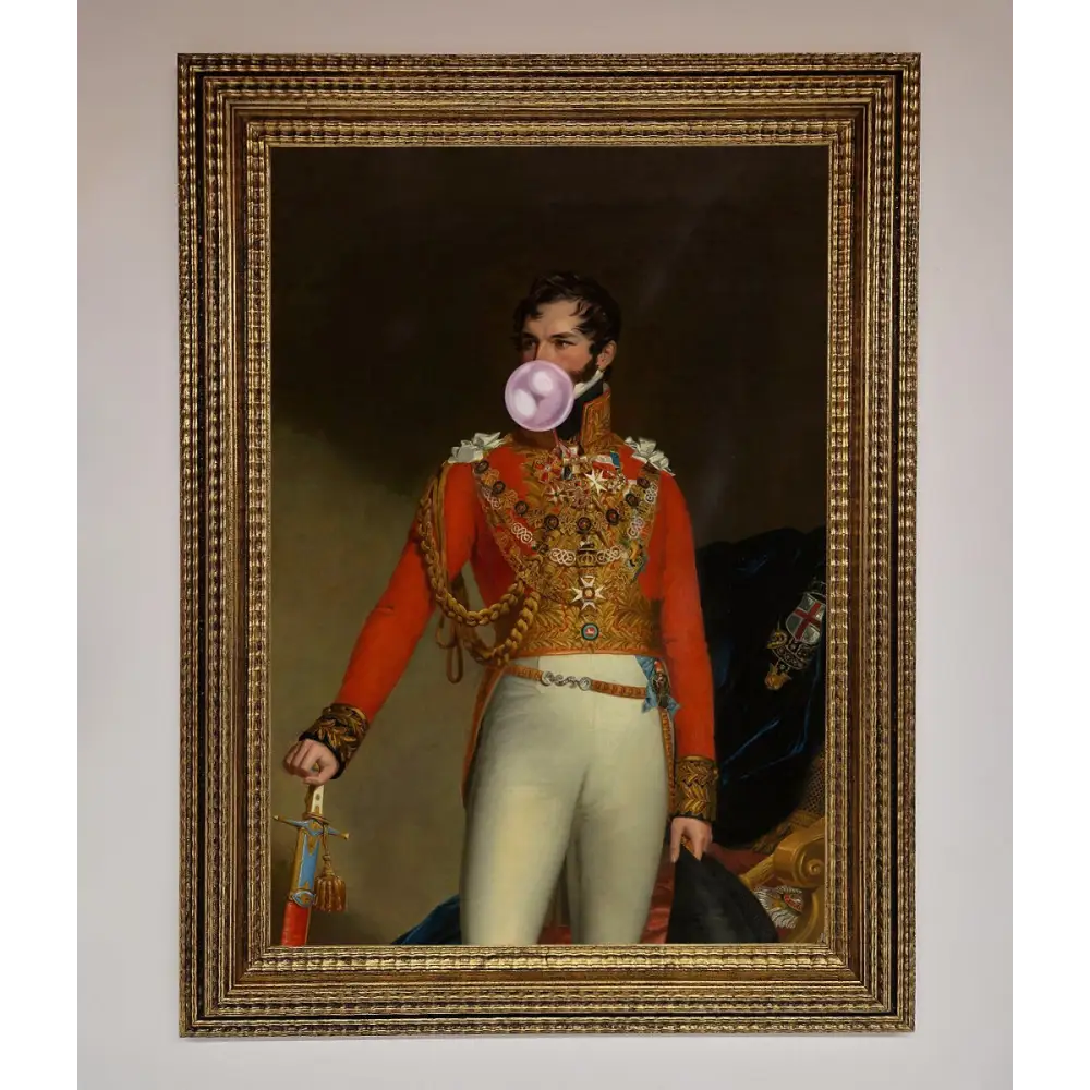 Bubble Gum Admiral Framed Wall Art - A3 (29.7 x 42 cm) / Ornate Gold - Framed Print