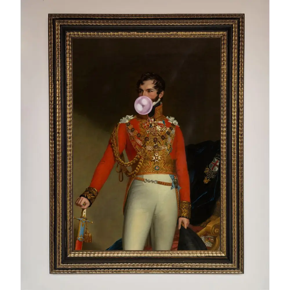 Bubble Gum Admiral Framed Wall Art - A3 (29.7 x 42 cm) / Ornate Gold Black - Framed Print