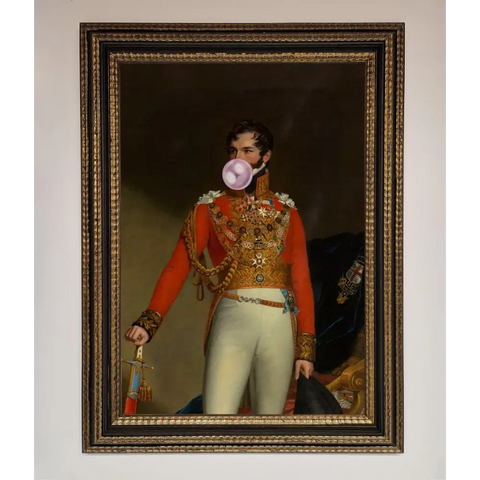 Bubble Gum Admiral Framed Wall Art - A3 (29.7 x 42 cm) / Ornate Gold Black - Framed Print