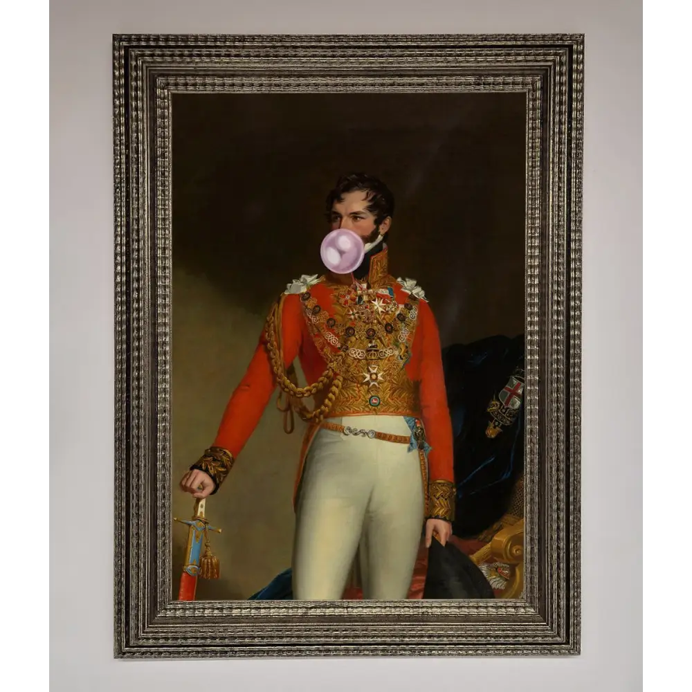 Bubble Gum Admiral Framed Wall Art - A3 (29.7 x 42 cm) / Ornate Silver - Framed Print