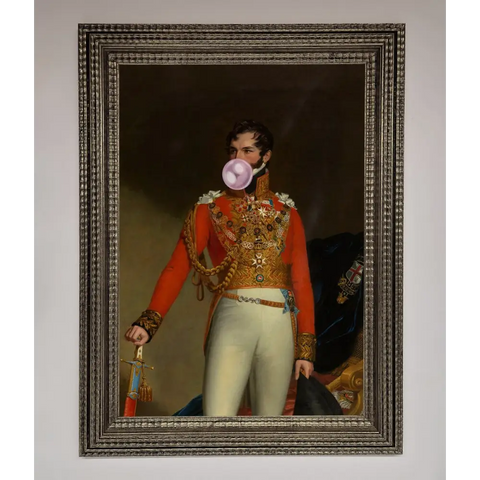 Bubble Gum Admiral Framed Wall Art - A3 (29.7 x 42 cm) / Ornate Silver - Framed Print