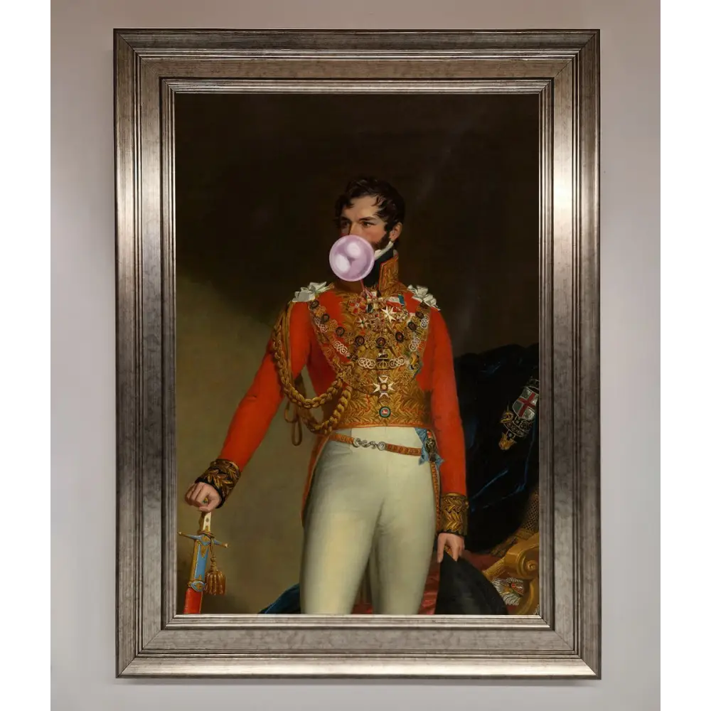 Bubble Gum Admiral Framed Wall Art - A3 (29.7 x 42 cm) / Silver - Framed Print