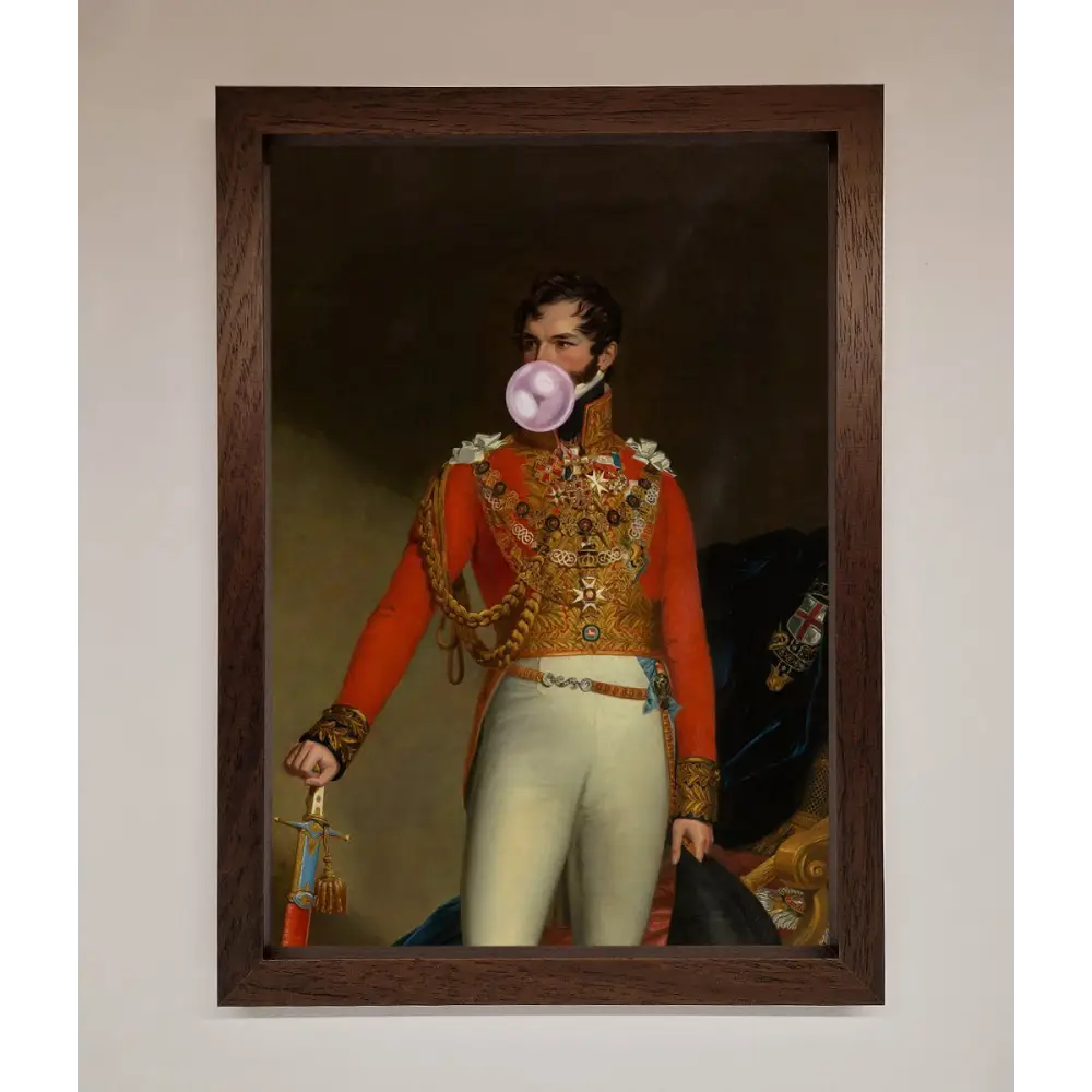 Bubble Gum Admiral Framed Wall Art - A3 (29.7 x 42 cm) / Walnut - Framed Print