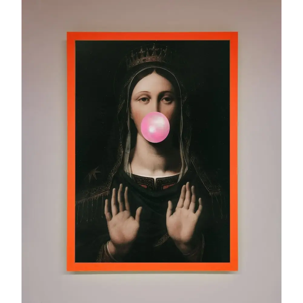 Bubble Gum Renaissance Framed Print - A3 (29.7 x 42 cm) / Neon Orange - Framed Print