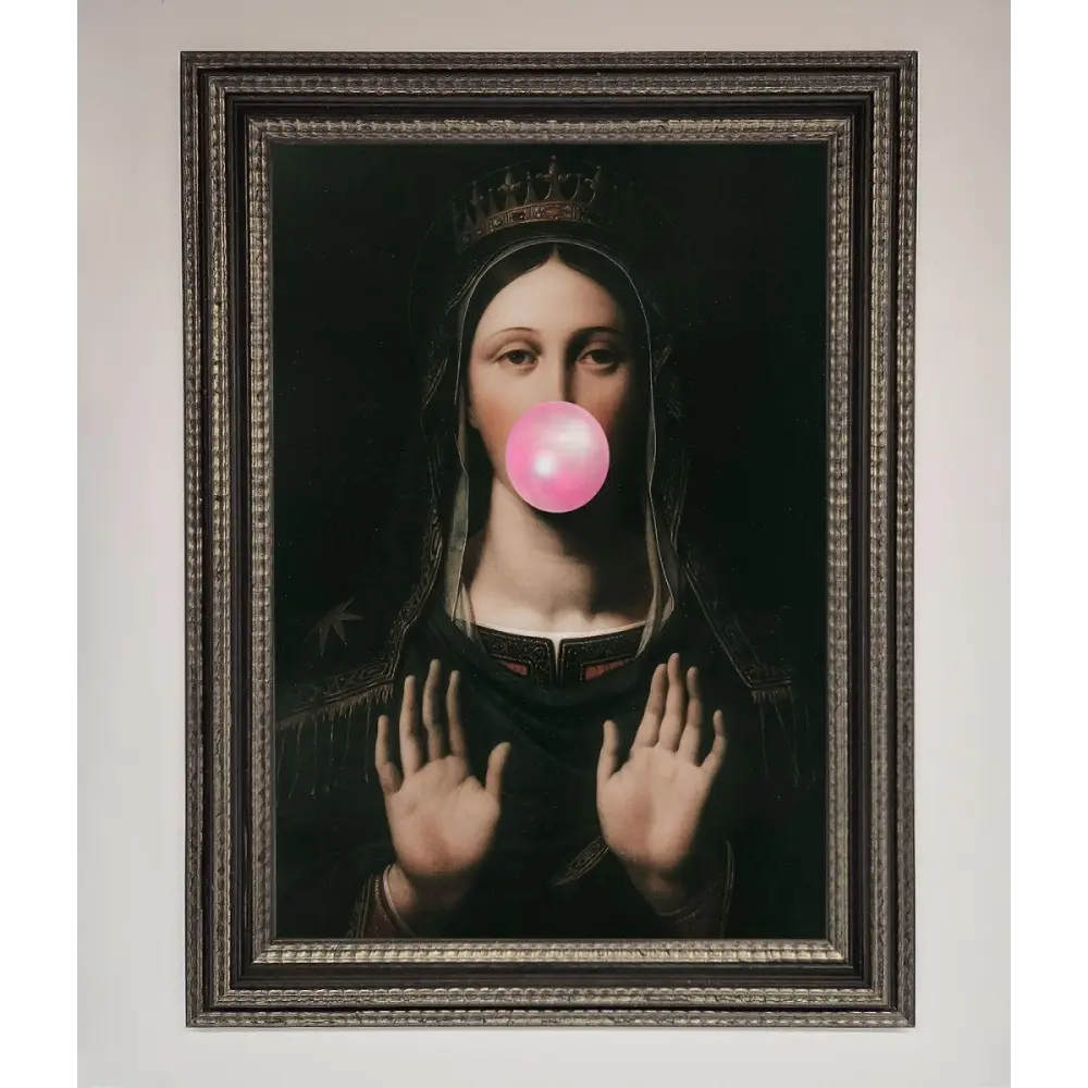 Bubble Gum Renaissance Framed Print - A3 (29.7 x 42 cm) / Ornate Silver Black - Framed Print