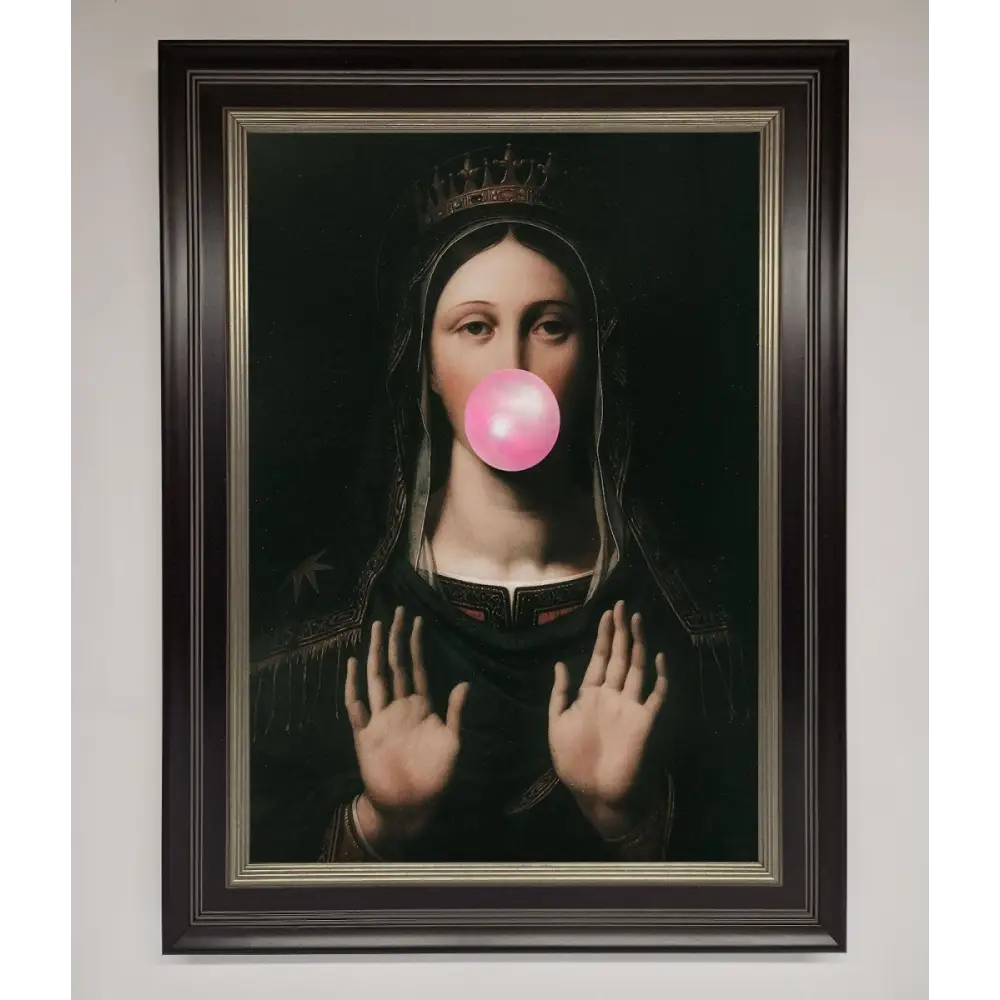 Bubble Gum Renaissance Framed Print - B0 (100 x 141 cm) / Black Silver - Framed Print