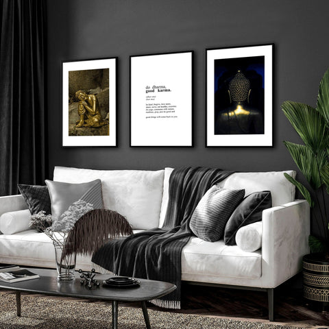 Inspiration quote art | set of 3 Buddha wall art prints