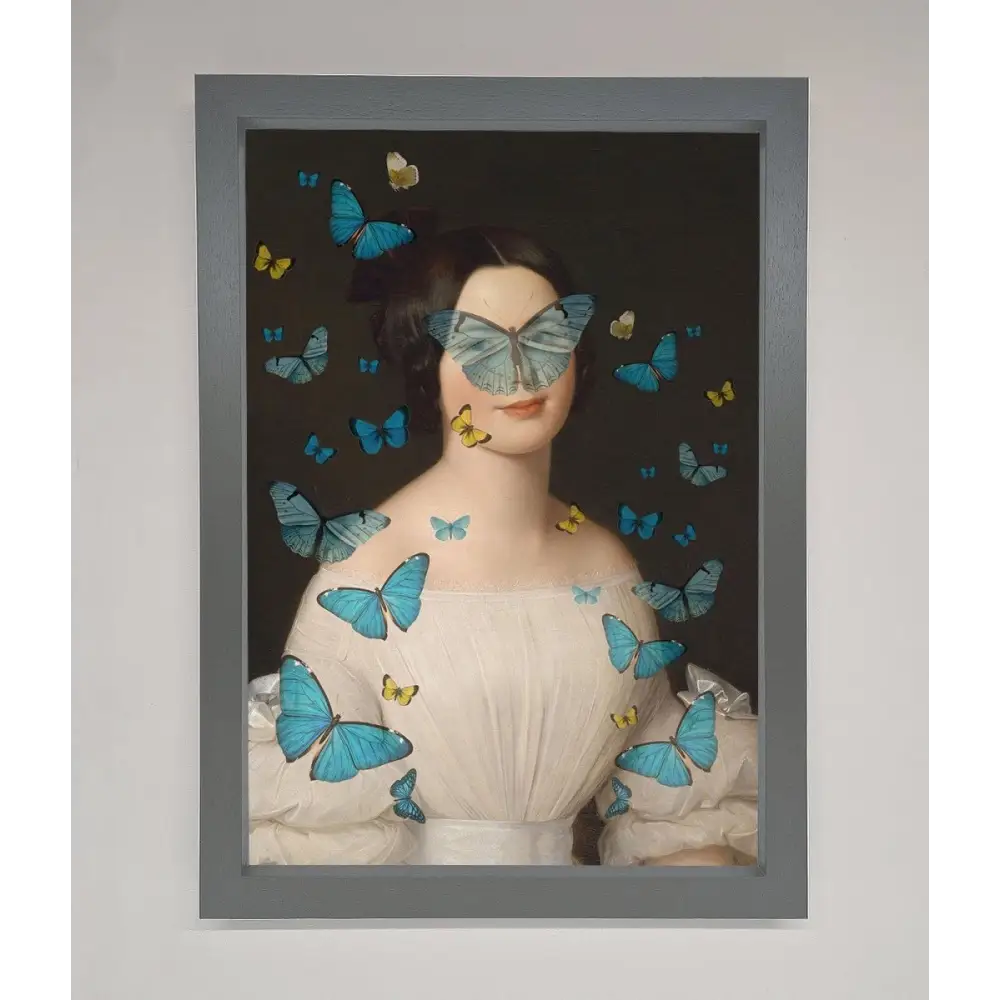 Butterfly Renaissance Framed Print - A3 (29.7 x 42 cm) / Dark Grey - Framed Print