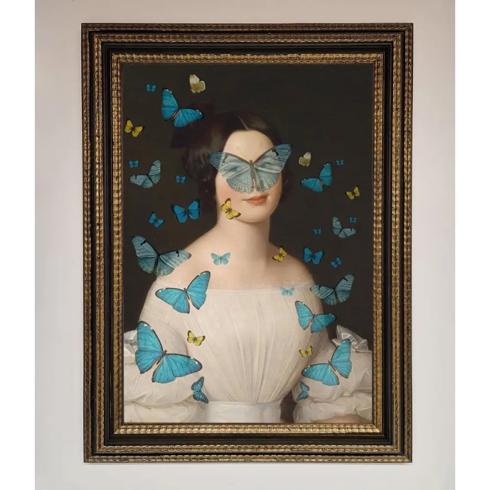 Butterfly Renaissance Framed Print - A3 (29.7 x 42 cm) / Ornate Gold Black - Framed Print