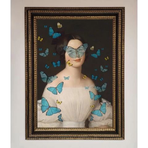 Butterfly Renaissance Framed Print - A3 (29.7 x 42 cm) / Ornate Gold Black - Framed Print