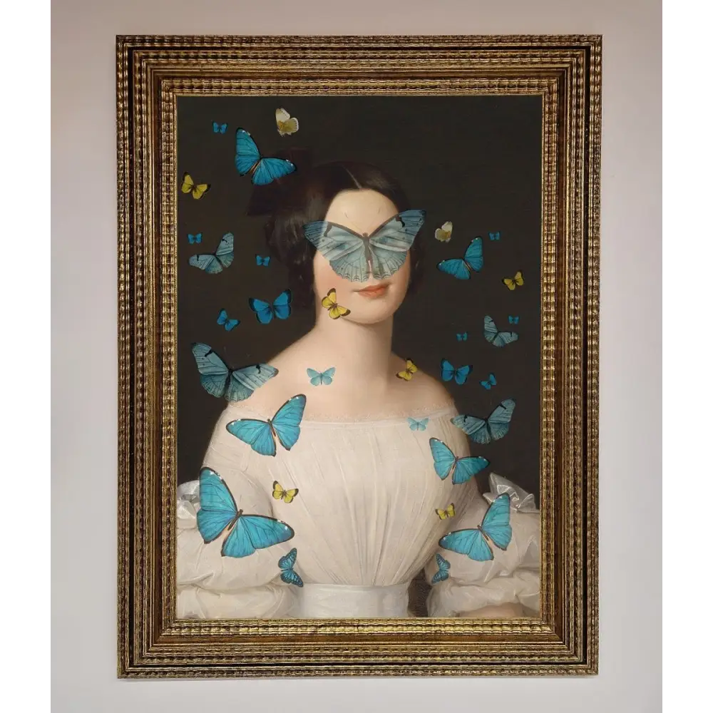 Butterfly Renaissance Framed Print - A3 (29.7 x 42 cm) / Ornate Gold - Framed Print