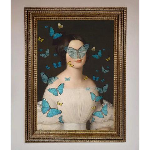 Butterfly Renaissance Framed Print - A3 (29.7 x 42 cm) / Ornate Gold - Framed Print