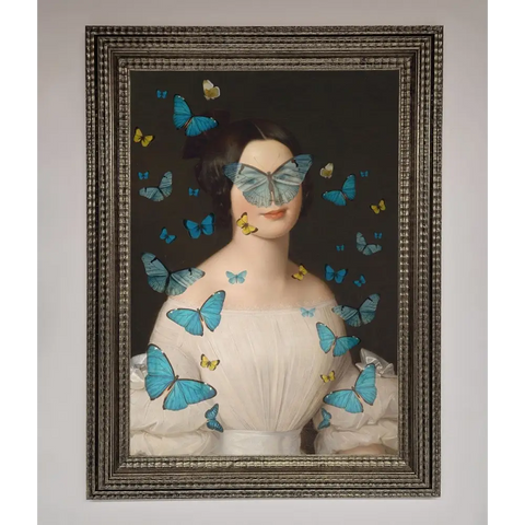 Butterfly Renaissance Framed Print - A3 (29.7 x 42 cm) / Ornate Silver - Framed Print