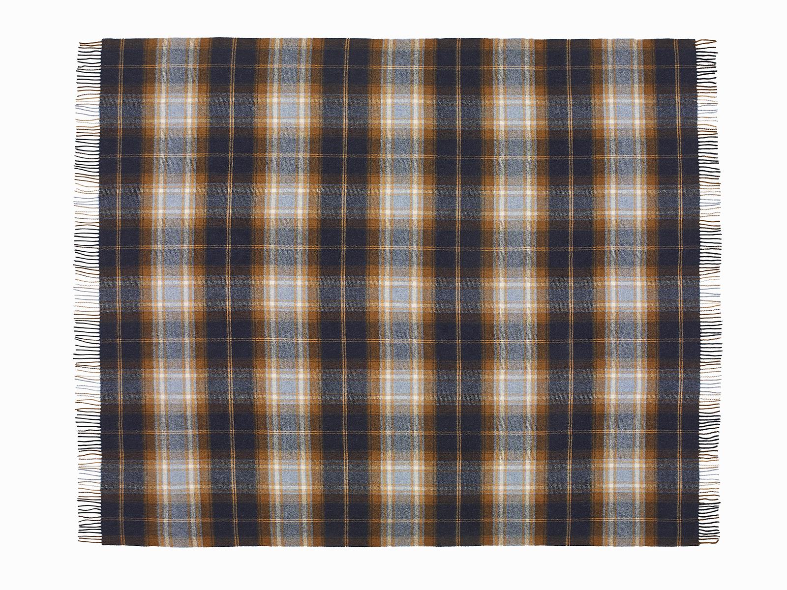 Winterton Merino Lambswool Throw - Navy