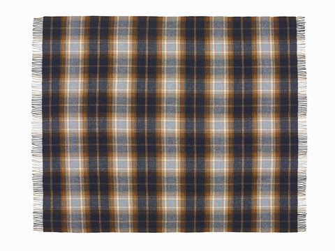 Winterton Merino Lambswool Throw - Navy
